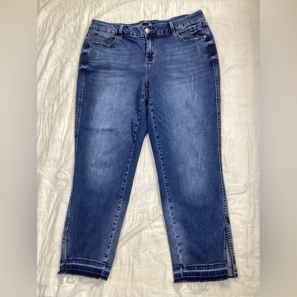Lane Bryant Midrise Straight‎ Raw Edge Jeans 16